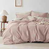 Load image into Gallery viewer, Minimalist Petal Pink  Cotton Duvet Cover with Zipper