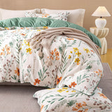 Load image into Gallery viewer, Floral Cotton Duvet Cover Set with Pillow Shams – 3 Pieces