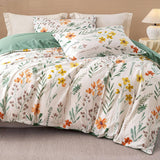 Load image into Gallery viewer, Floral Cotton Duvet Cover Set with Pillow Shams – 3 Pieces