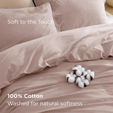 Load image into Gallery viewer, Minimalist Petal Pink  Cotton Duvet Cover with Zipper
