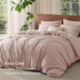 Load image into Gallery viewer, Minimalist Petal Pink  Cotton Duvet Cover with Zipper