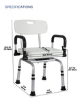 Load image into Gallery viewer, 360° Swivel Shower Chair with Arms &amp; Back