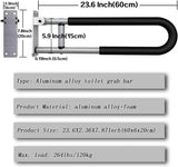 Load image into Gallery viewer, 23.6" Fold-Up Toilet Grab Bar with Padded Grip